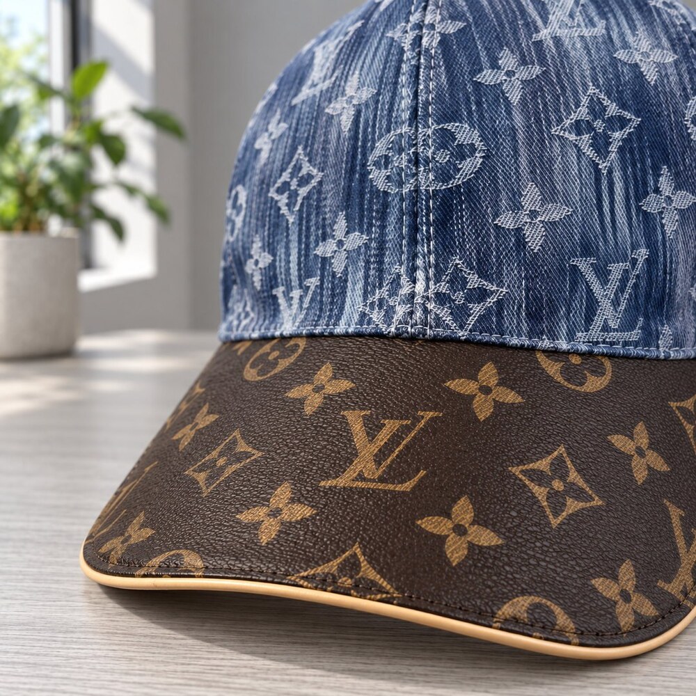 Louis Vuitton Blue Brown Monogram Cap - Picture 6 of 6